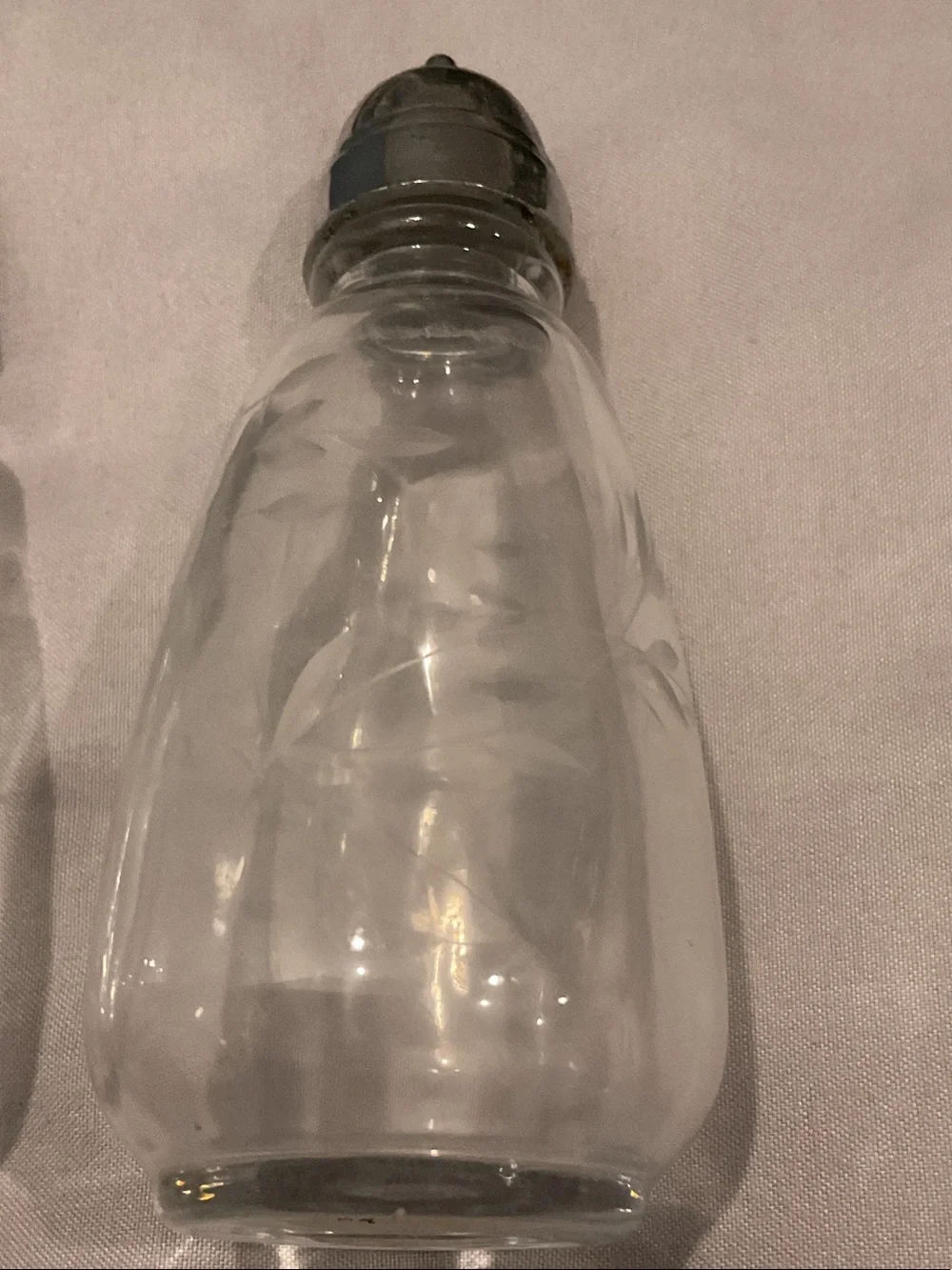 Princess House Clear Glass Salt and Pepper Shakers with Silver Tops